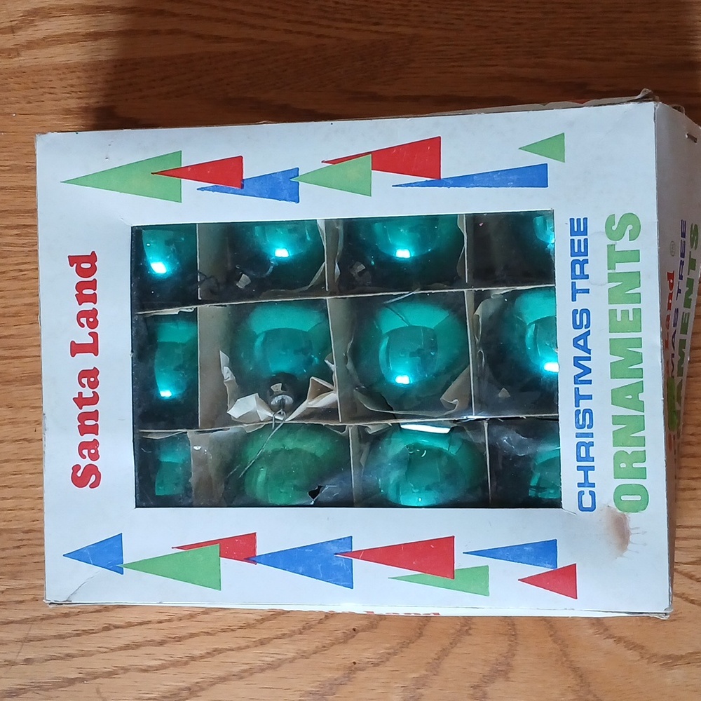 Vintage Green Christmas Ornaments